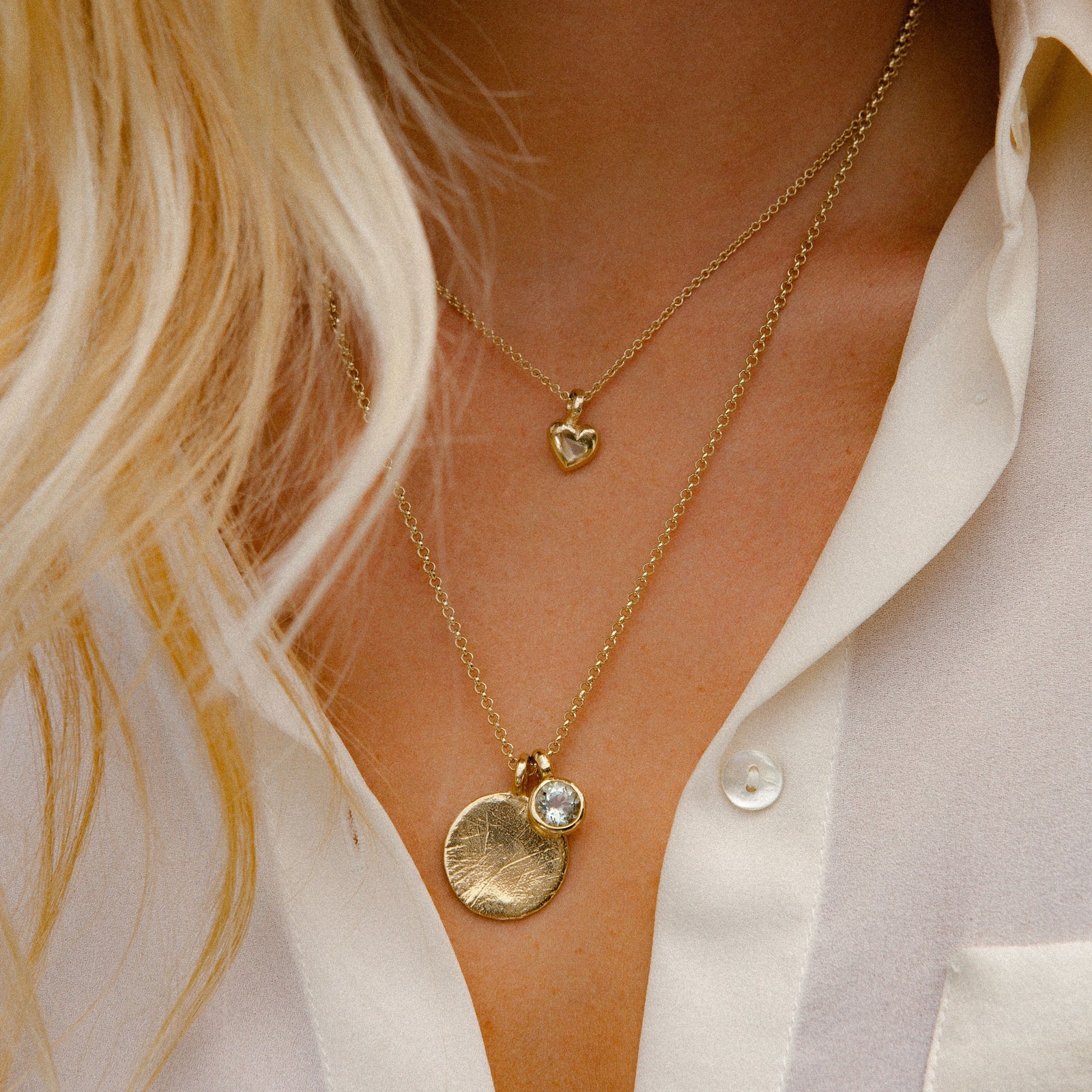 Gold Think of Me Heart Necklaces
