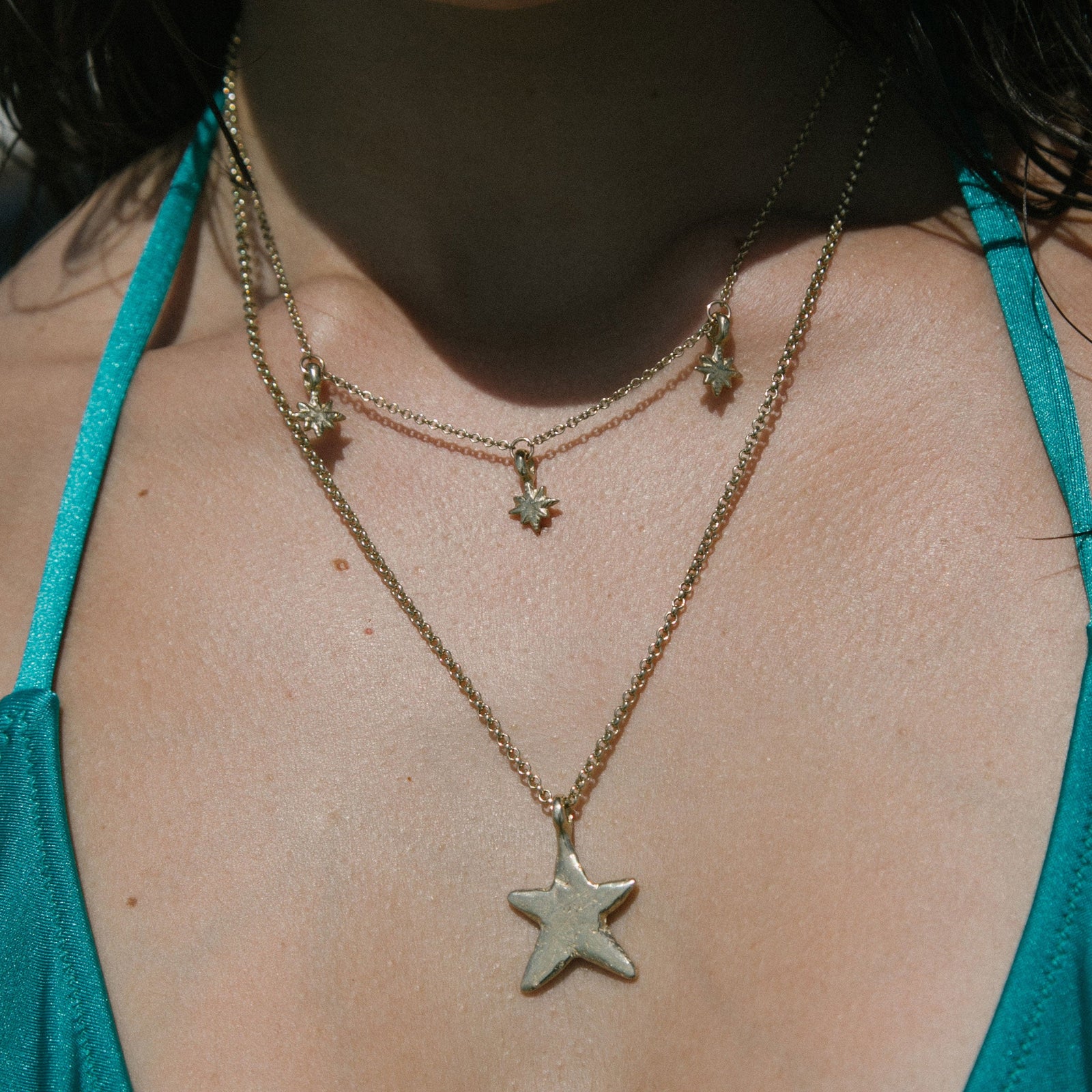 Gold Trio Baby North Star Necklace