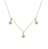 Gold Three Baby North Star Necklace