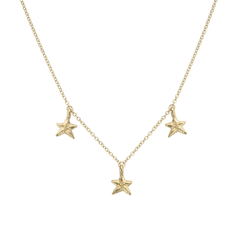 Gold Three Star Necklace