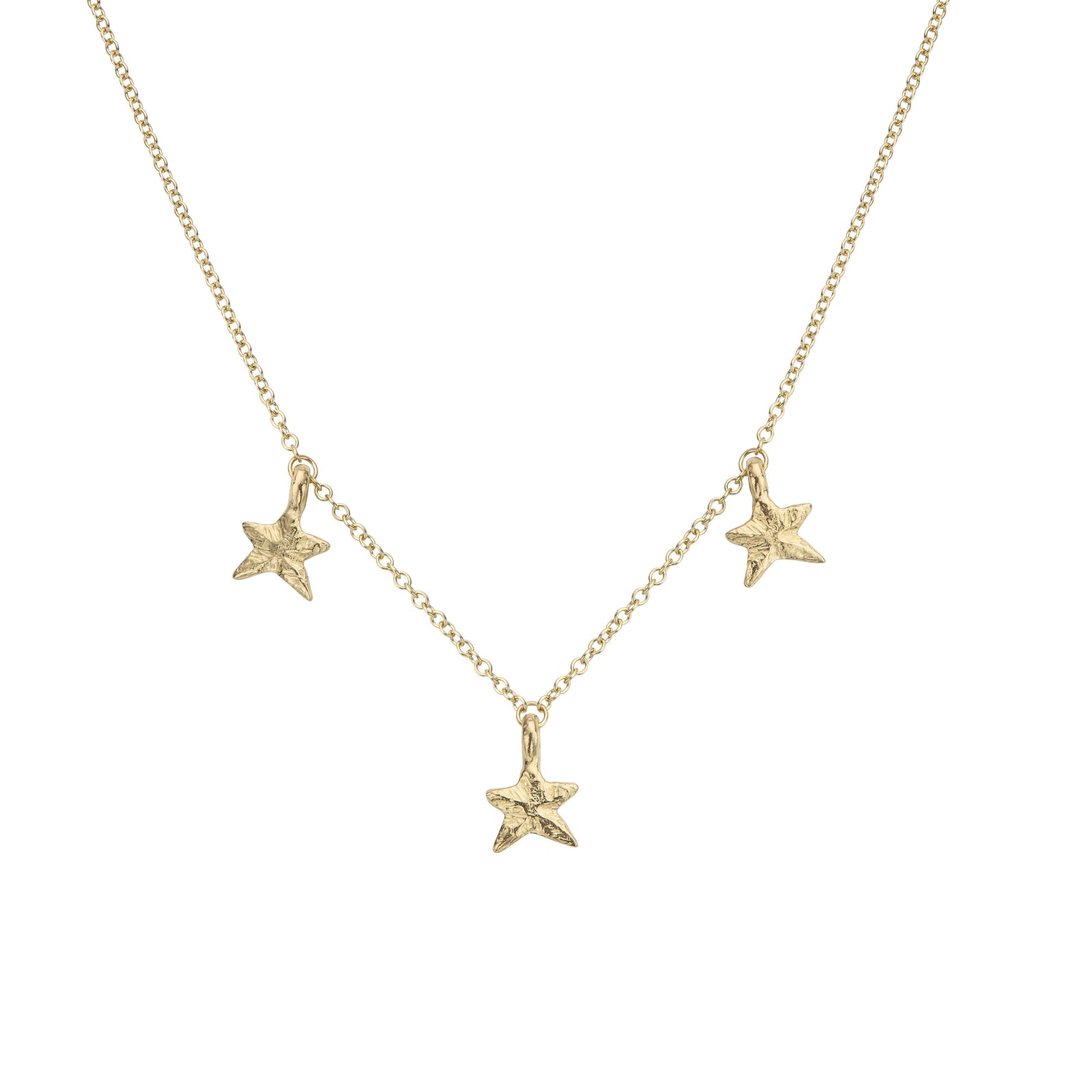 Gold Trio Mini Star Necklace