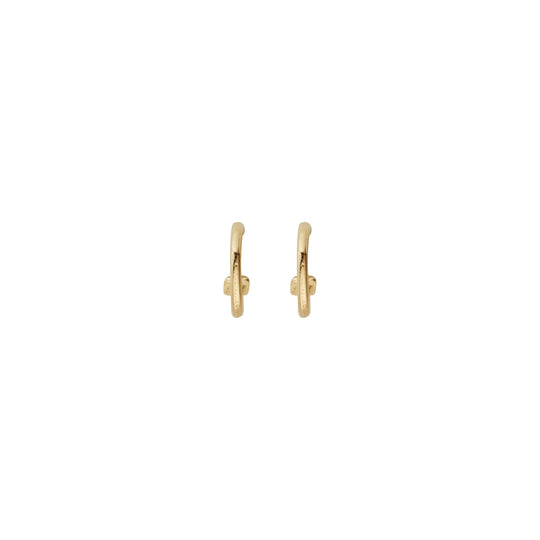 Gold Tiny Cupid Hoop Earrings