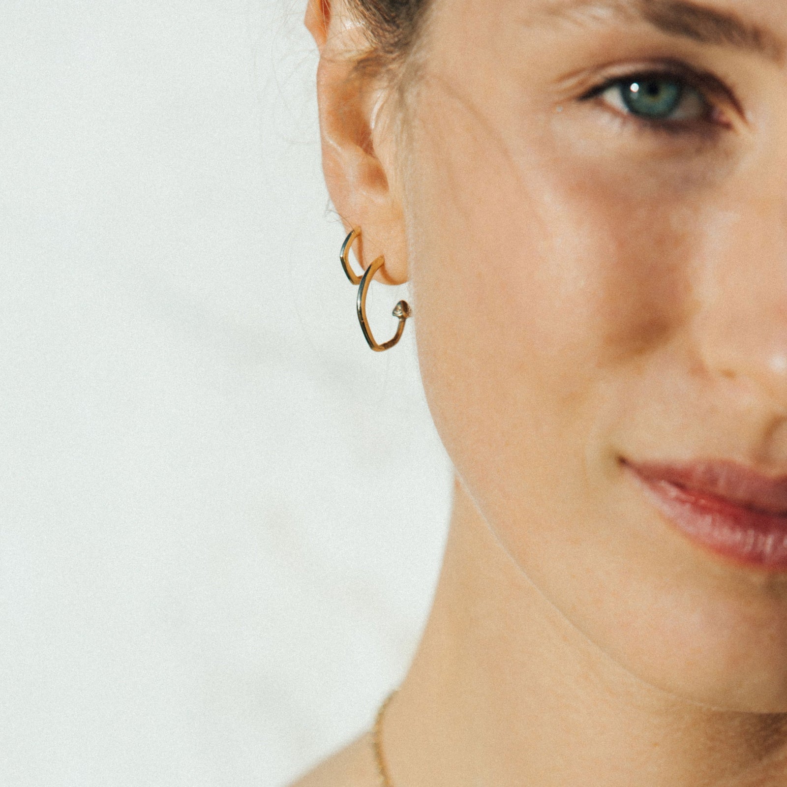 Gold Tiny Cupid Hoop Earrings