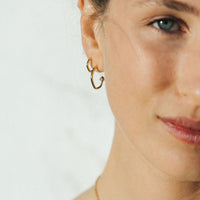 Gold Tiny Cupid Hoop Earrings