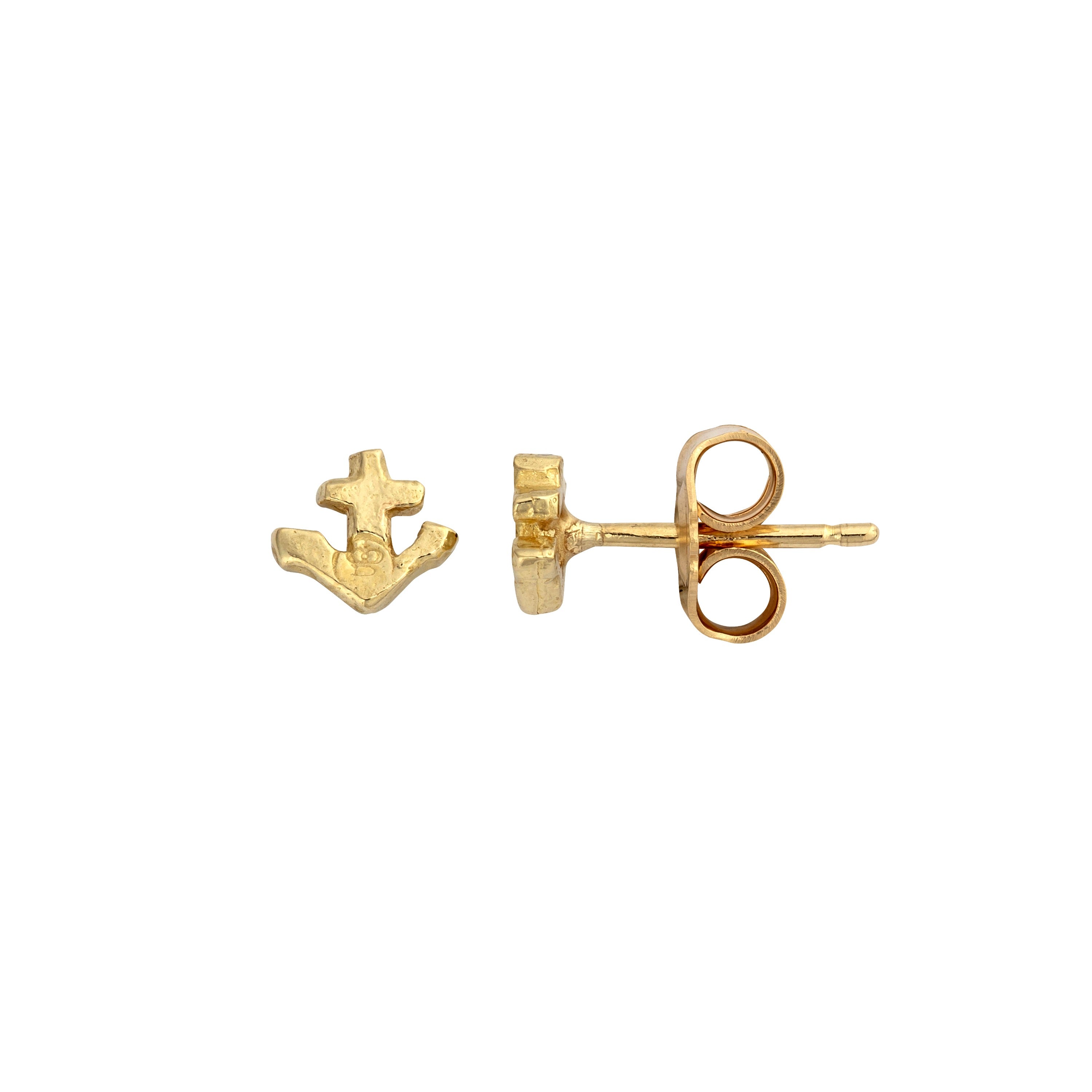 Gold Tiny Anchor Ear Charm Set