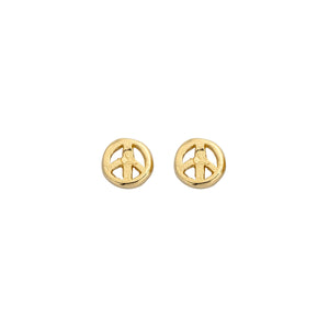 Gold Tiny Peace Ear Charm Set