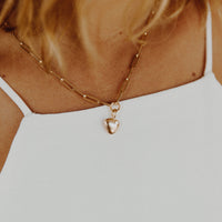 Gold Grateful Heart Trace Chain Necklace