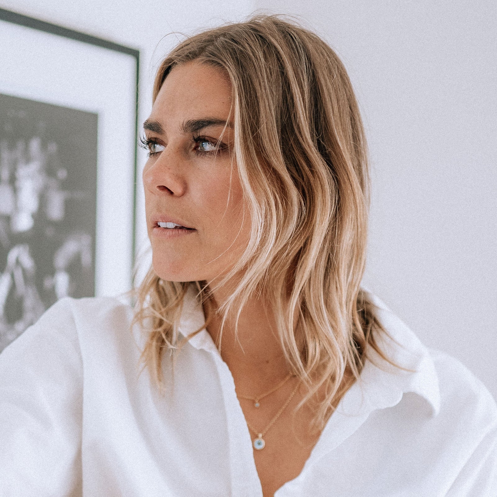 Gold Trio Blue Topaz Necklace