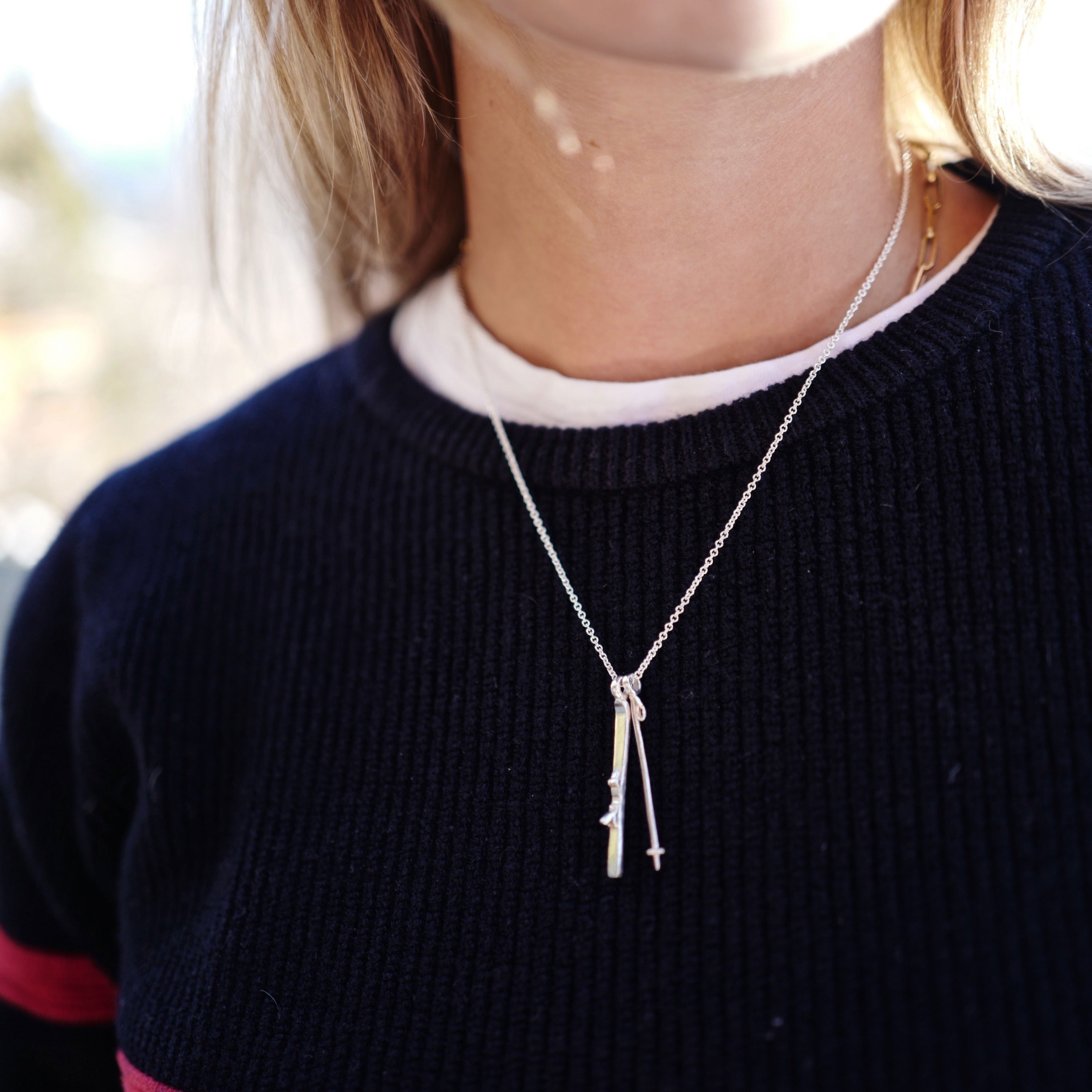 Silver 'Gone Skiing' Necklace