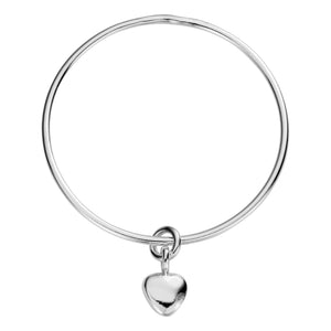 Silver Maxi Grateful Heart Bangle