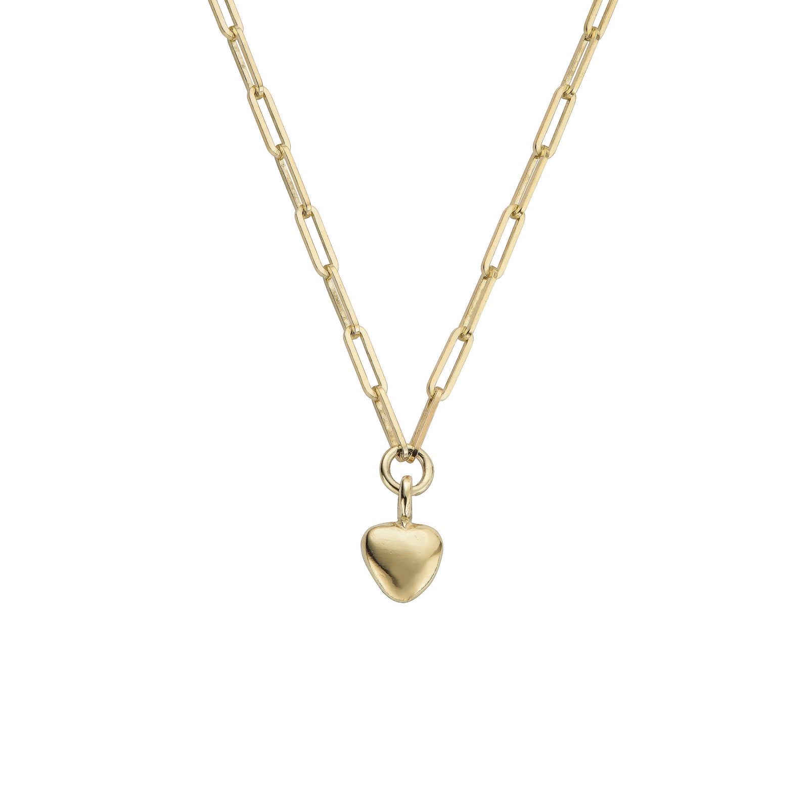 Gold Grateful Heart Trace Chain Necklace