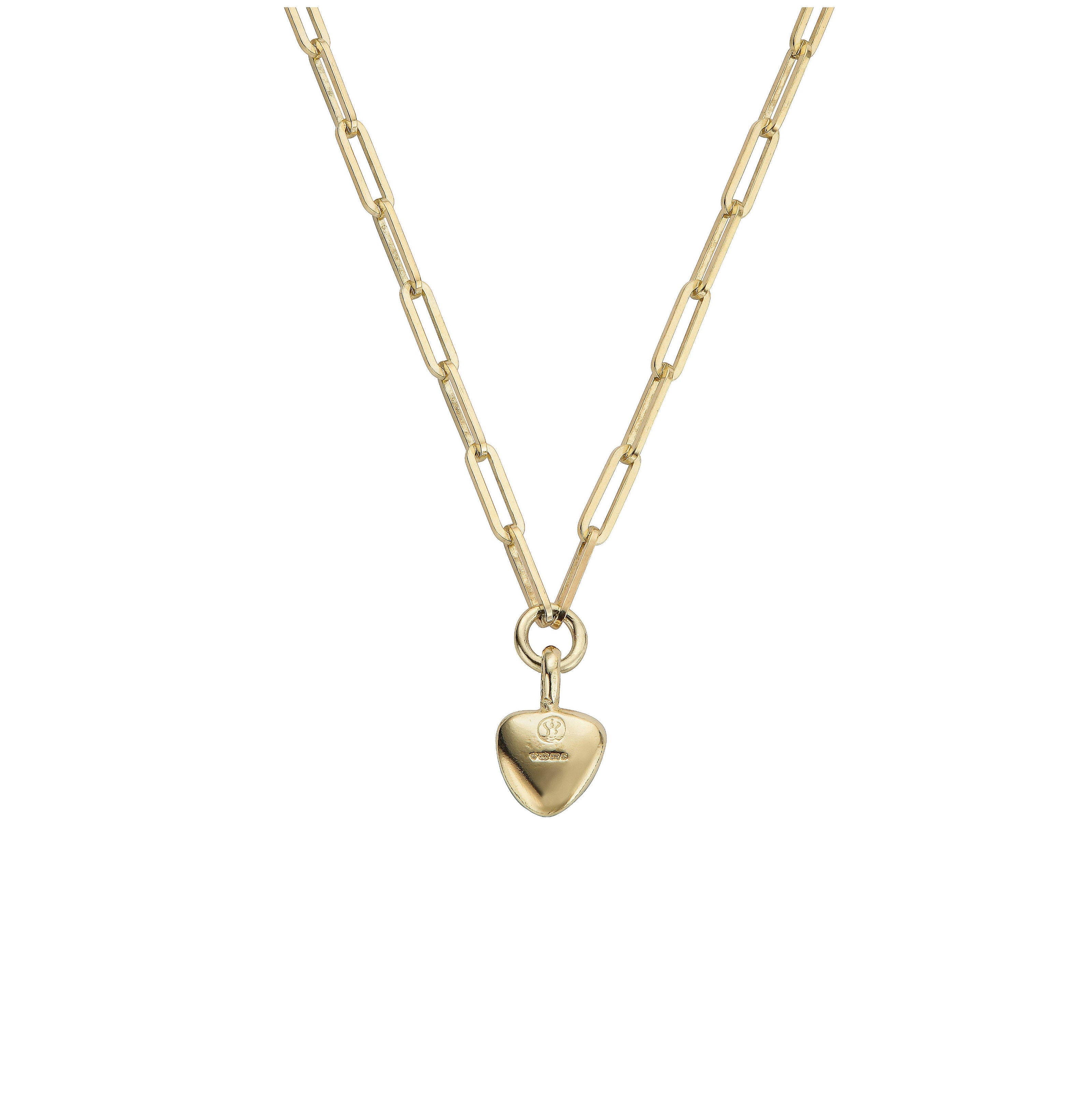 Gold Grateful Heart Trace Chain Necklace