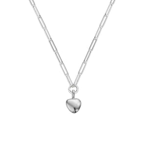 Silver Grateful Heart Trace Chain Necklace