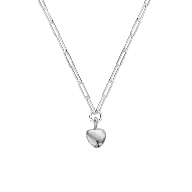 Silver Grateful Heart Trace Chain Necklace