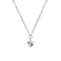 Silver Grateful Heart Trace Chain Necklace