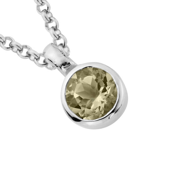 Silver Green Quartz Baby Treasure Necklace