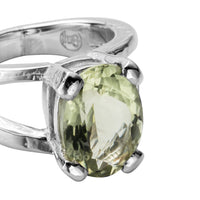 Silver Green Quartz Maxi Claw Ring