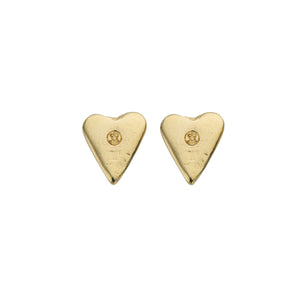 Gold Mini Heart Stud Earrings