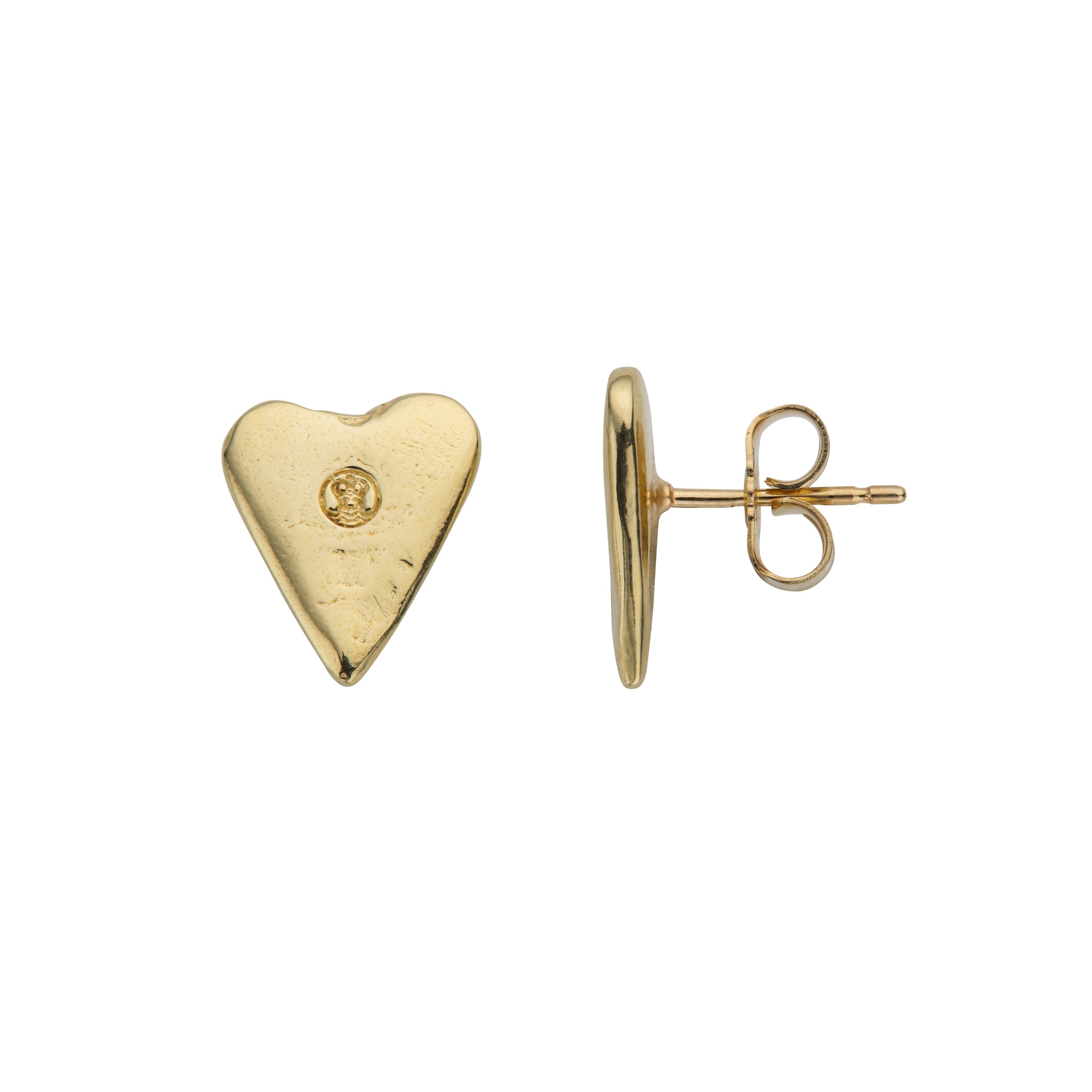Gold Mini Heart Stud Earrings