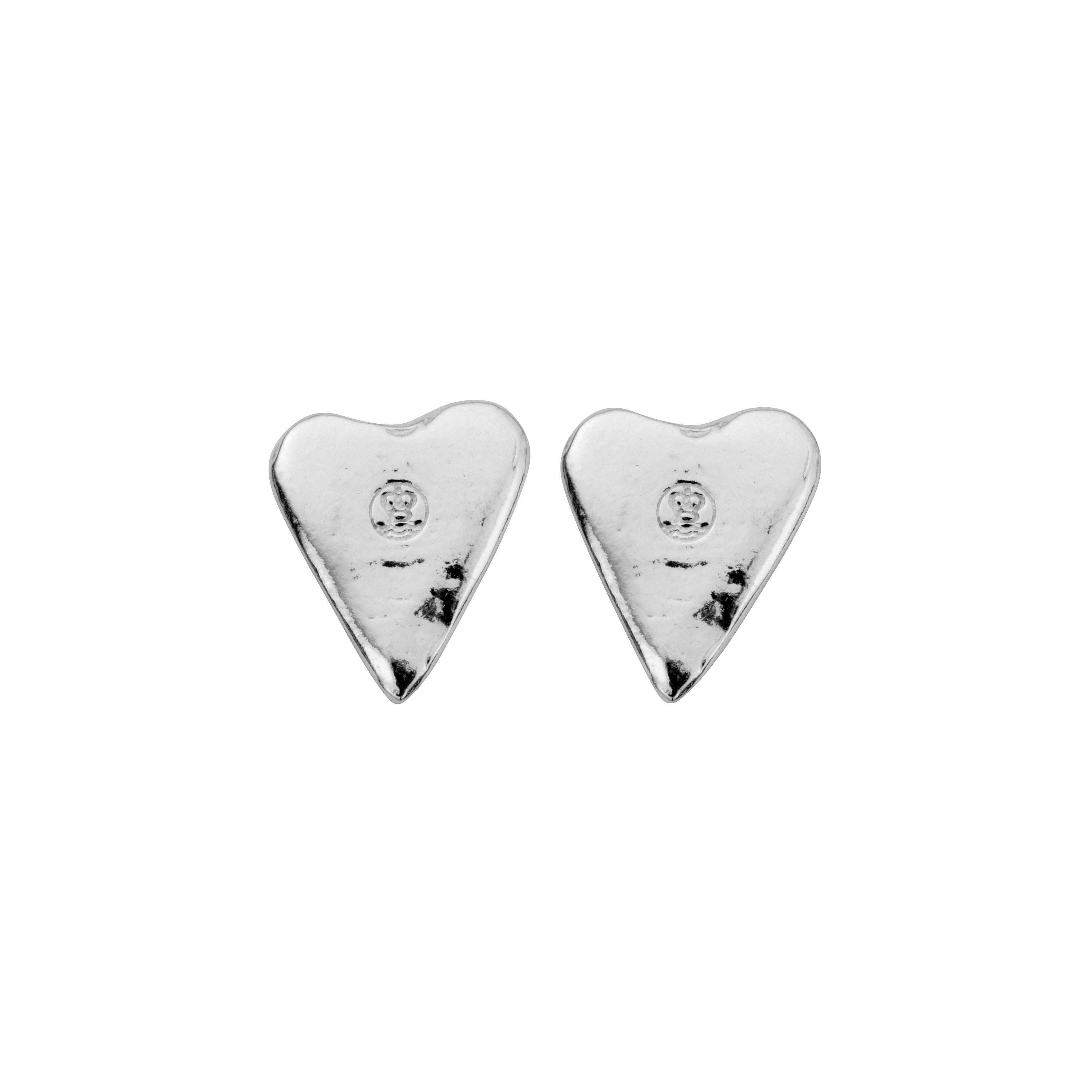 Silver Mini Heart Stud Earrings
