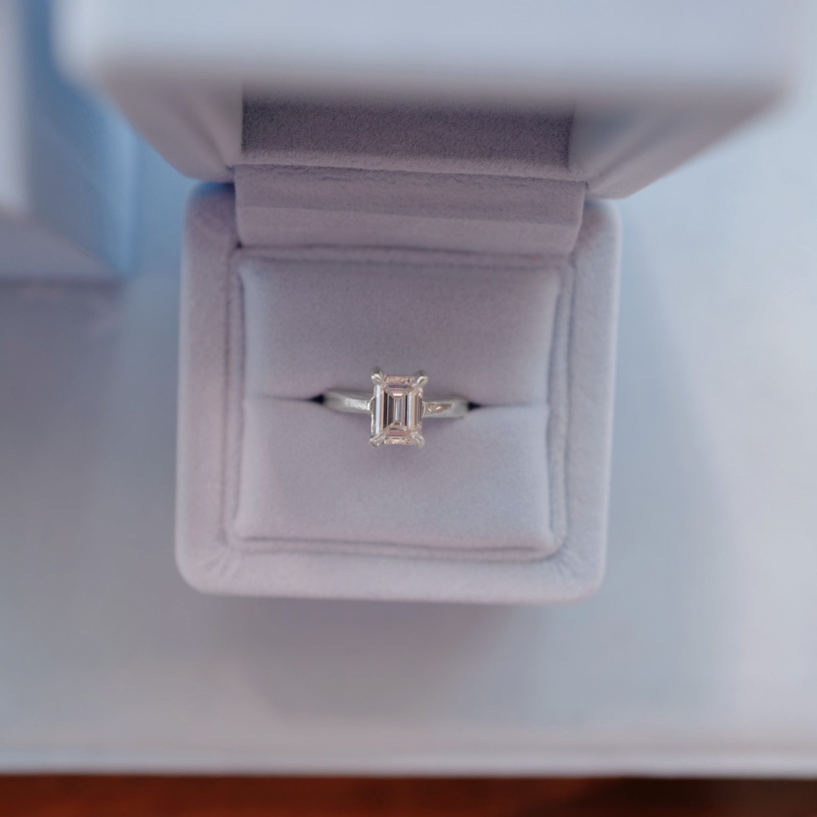 'The Heirloom' Platinum Emerald 2ct Lab Grown Diamond Claw Engagement Ring