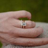 'The Heirloom' 9ct Gold Emerald 2ct Lab Grown Diamond Claw Engagement Ring