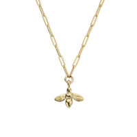 Gold Large Honey Bee Trace Chain Necklace