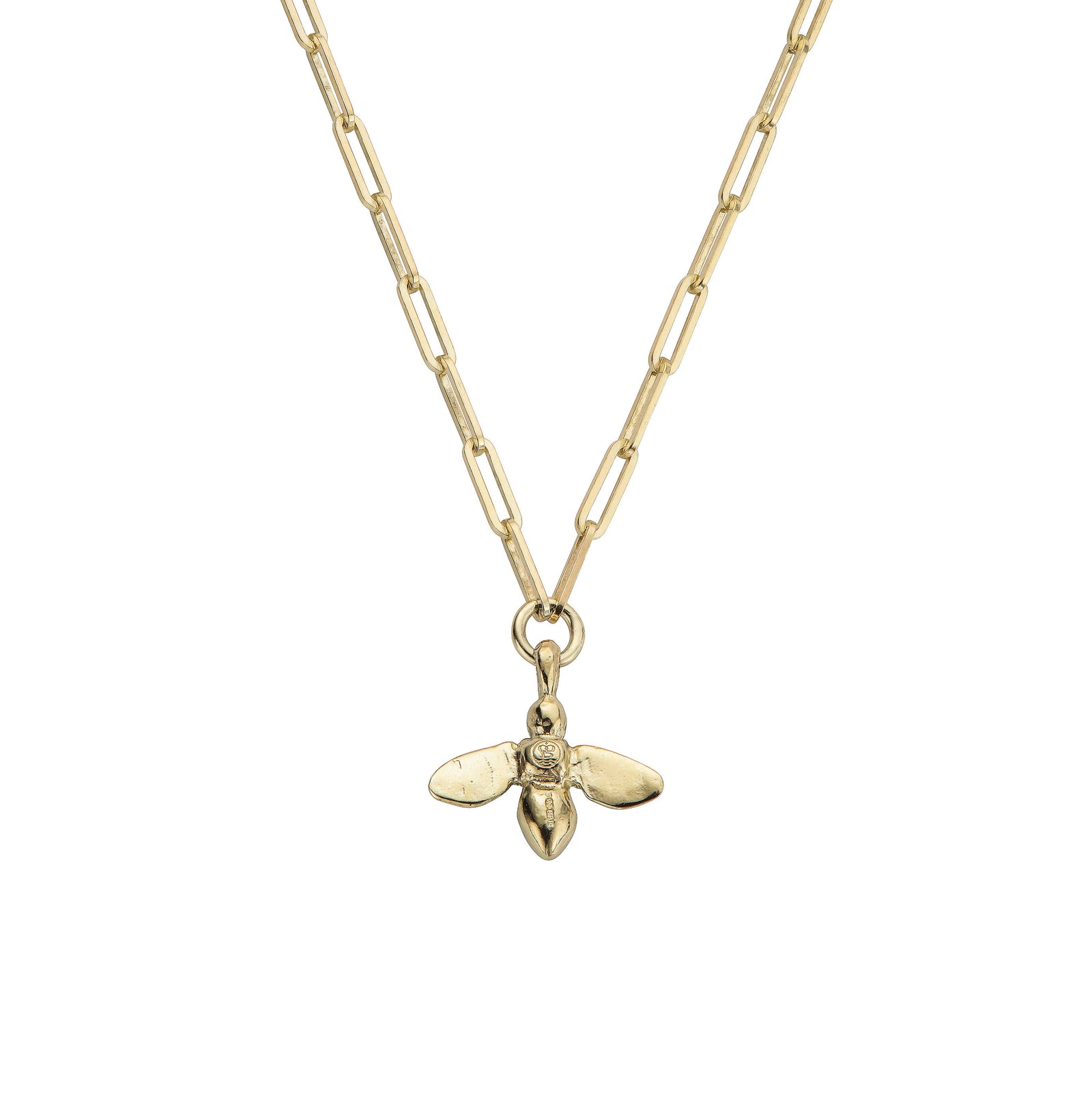 Gold Large Honey Bee Trace Chain Necklace