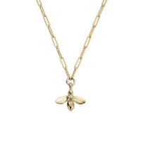 Gold Large Honey Bee Trace Chain Necklace