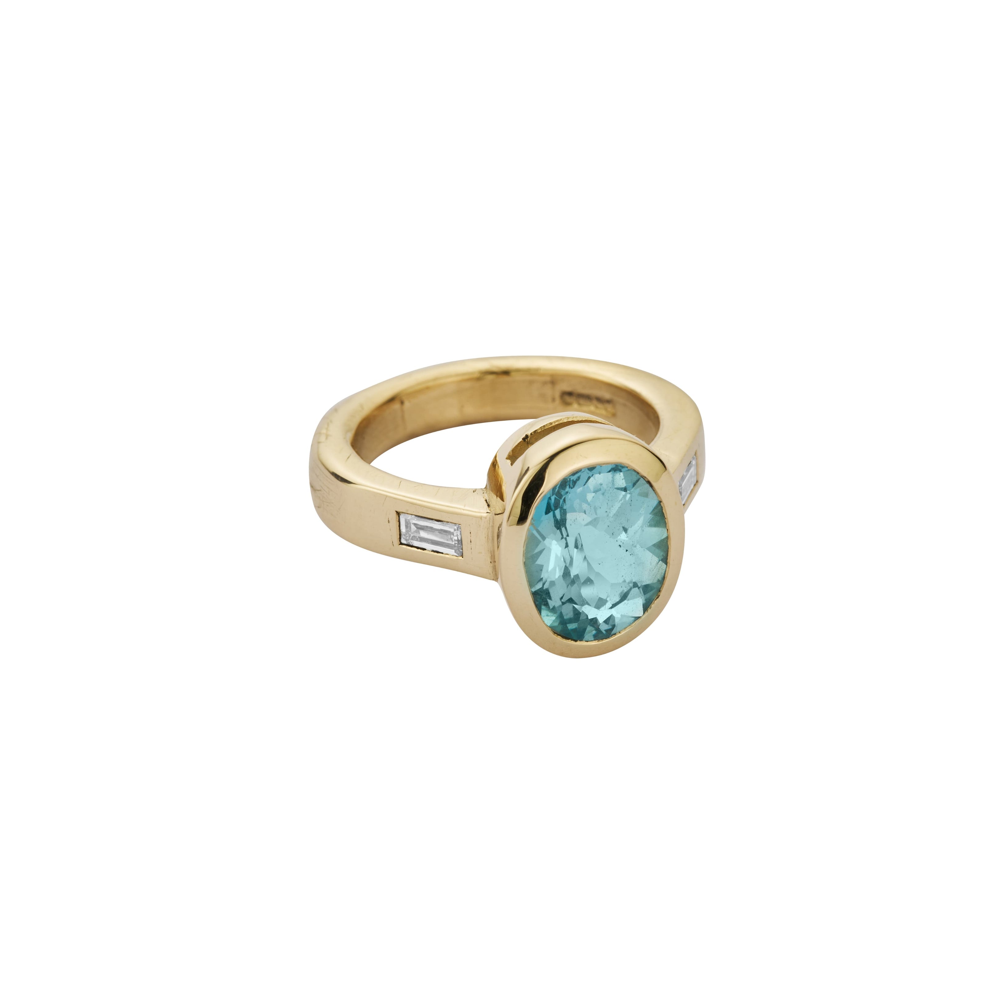 INDIRA Gold Zimbaqua Aquamarine & Diamond Ring