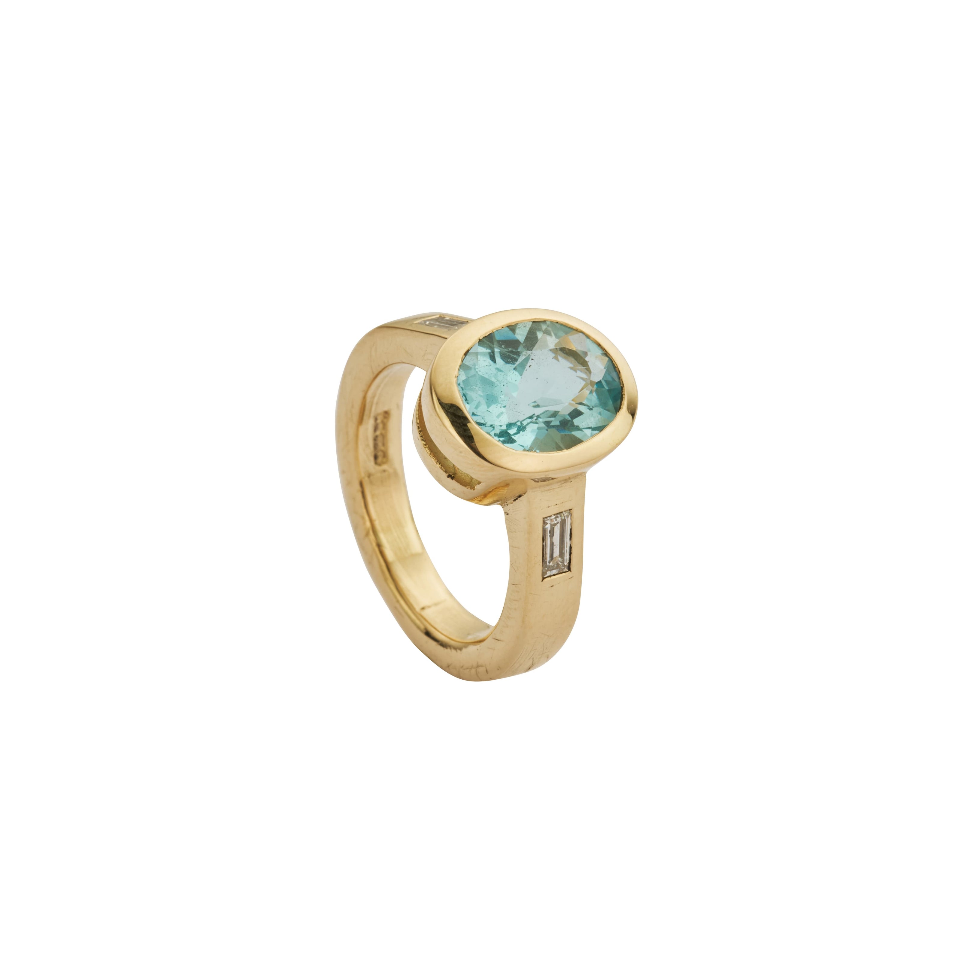 INDIRA Gold Zimbaqua Aquamarine & Diamond Ring