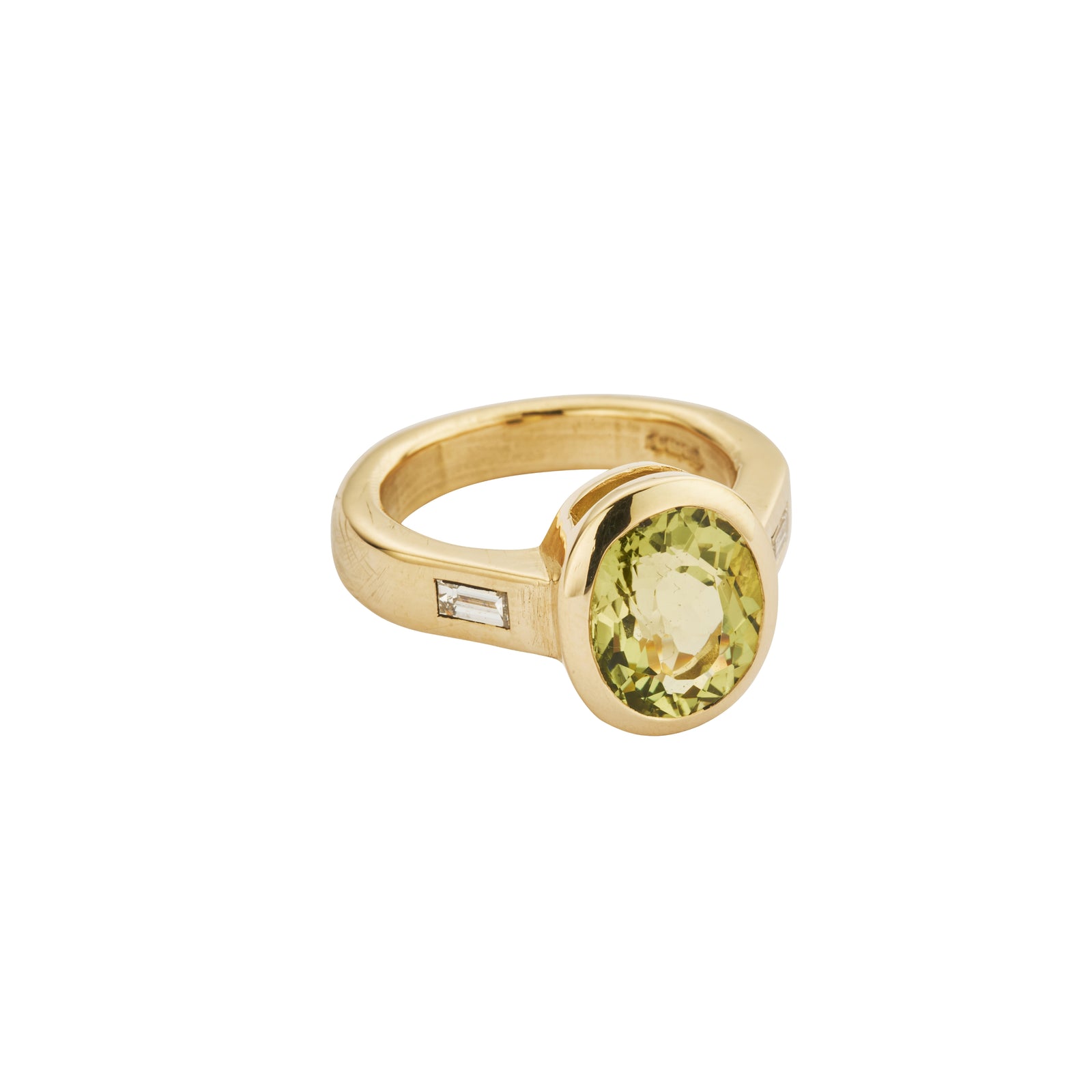 KEEVA Gold Zimbaqua Beryl & Diamond Ring