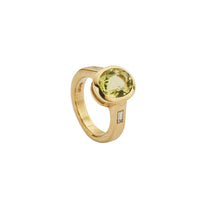 KEEVA Gold Zimbaqua Beryl & Diamond Ring