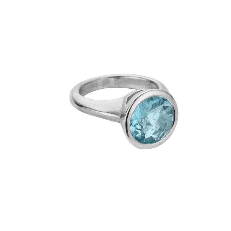 KHIONE Silver Aquamarine Ring