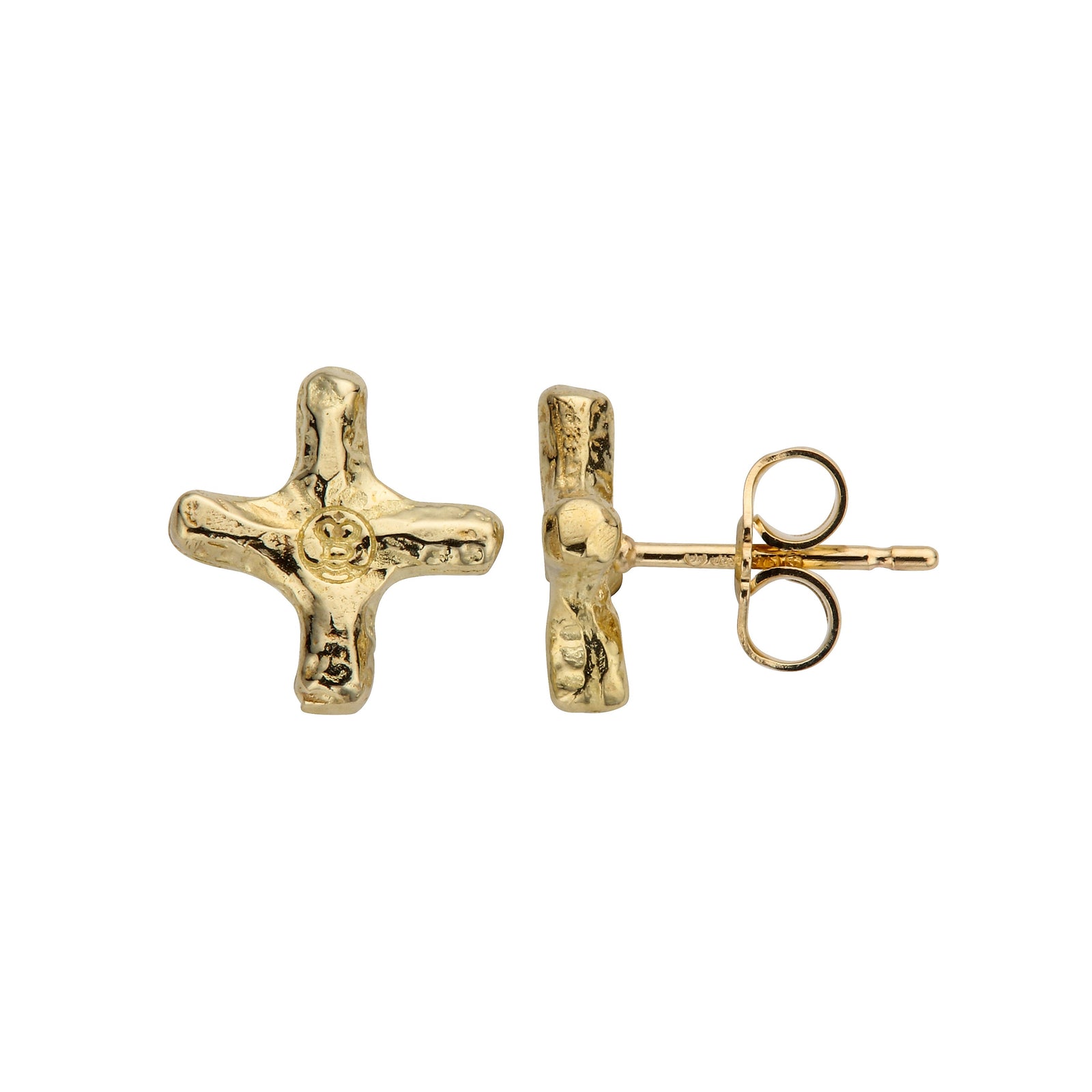 Gold Mini Kiss Stud Earrings