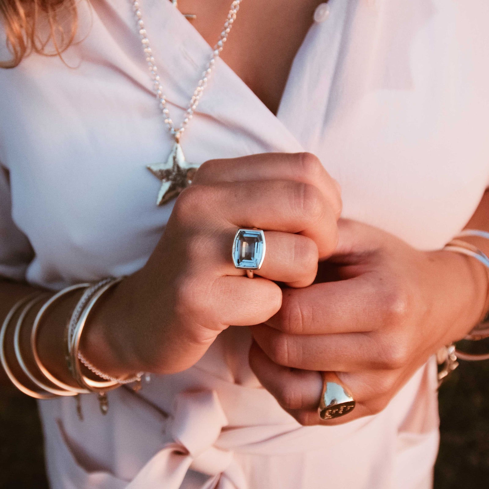 LANA Gold Aquamarine Ring