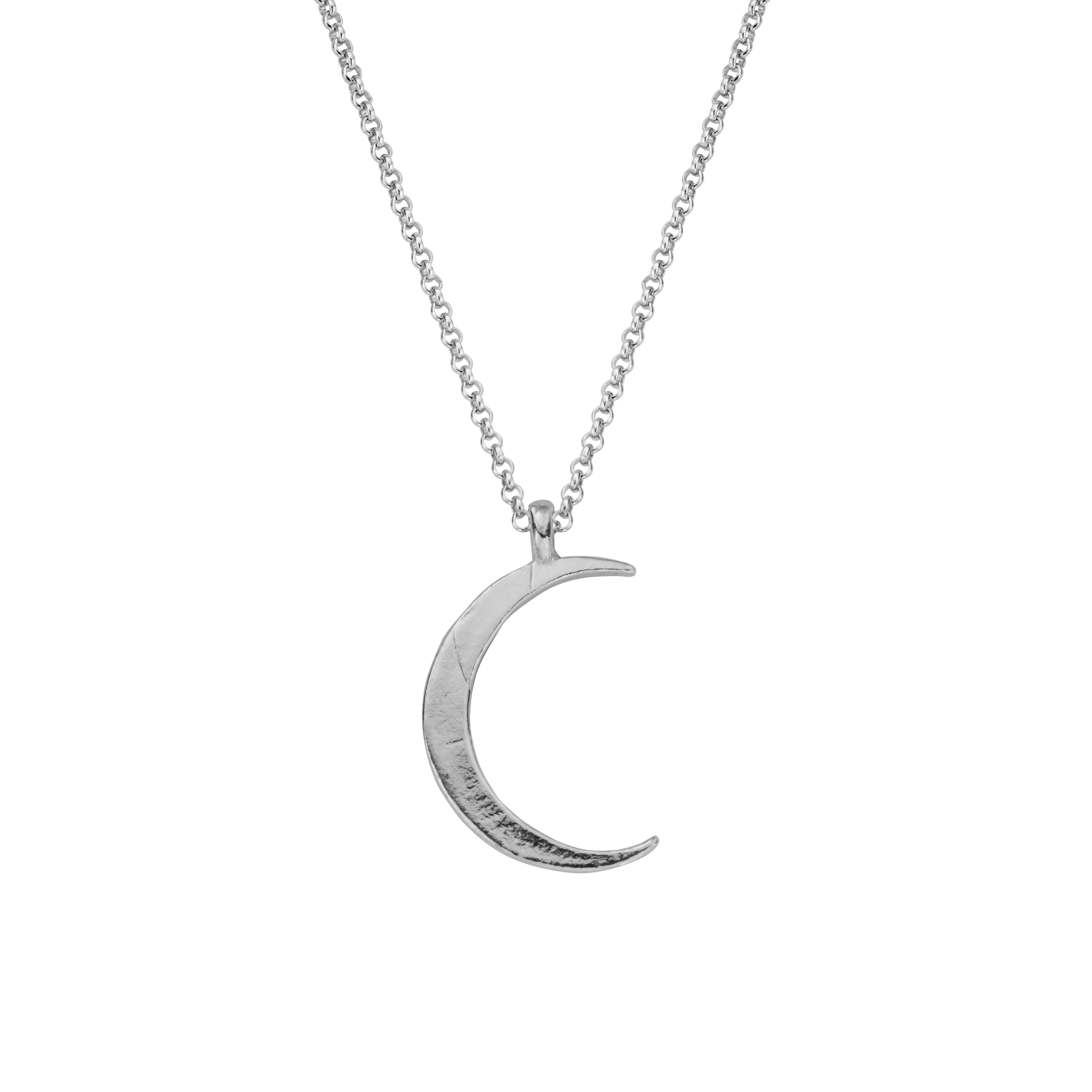Buy Silver Crescent Moon Pendant Necklace for Women,Dainty Handmade  Hammered Waning Waxing Moon Phase Pendant Chain Minimalist Jewelry  (Waning/Waxing Moon Silver) at Amazon.in