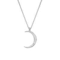 Silver Large Crescent Moon Necklace