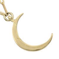 Gold Large Crescent Moon Trace Chain Necklace