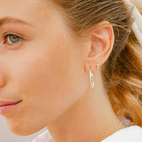 Silver Little Cross Ear Charm Set