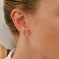 Silver Little Star Ear Charm Set