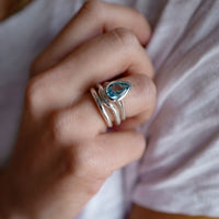 LONO Silver Aquamarine Ring