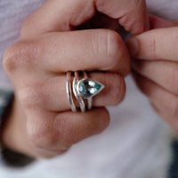 LONO Silver Aquamarine Ring