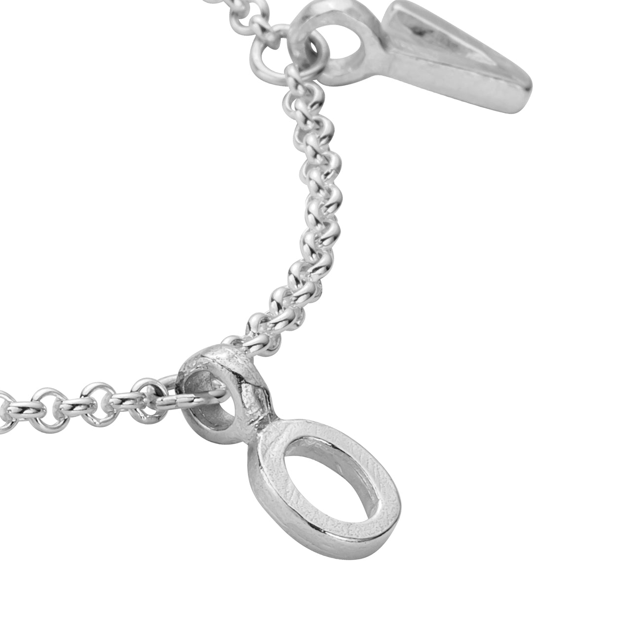 Silver Fixed Alphabet Chain Bracelet