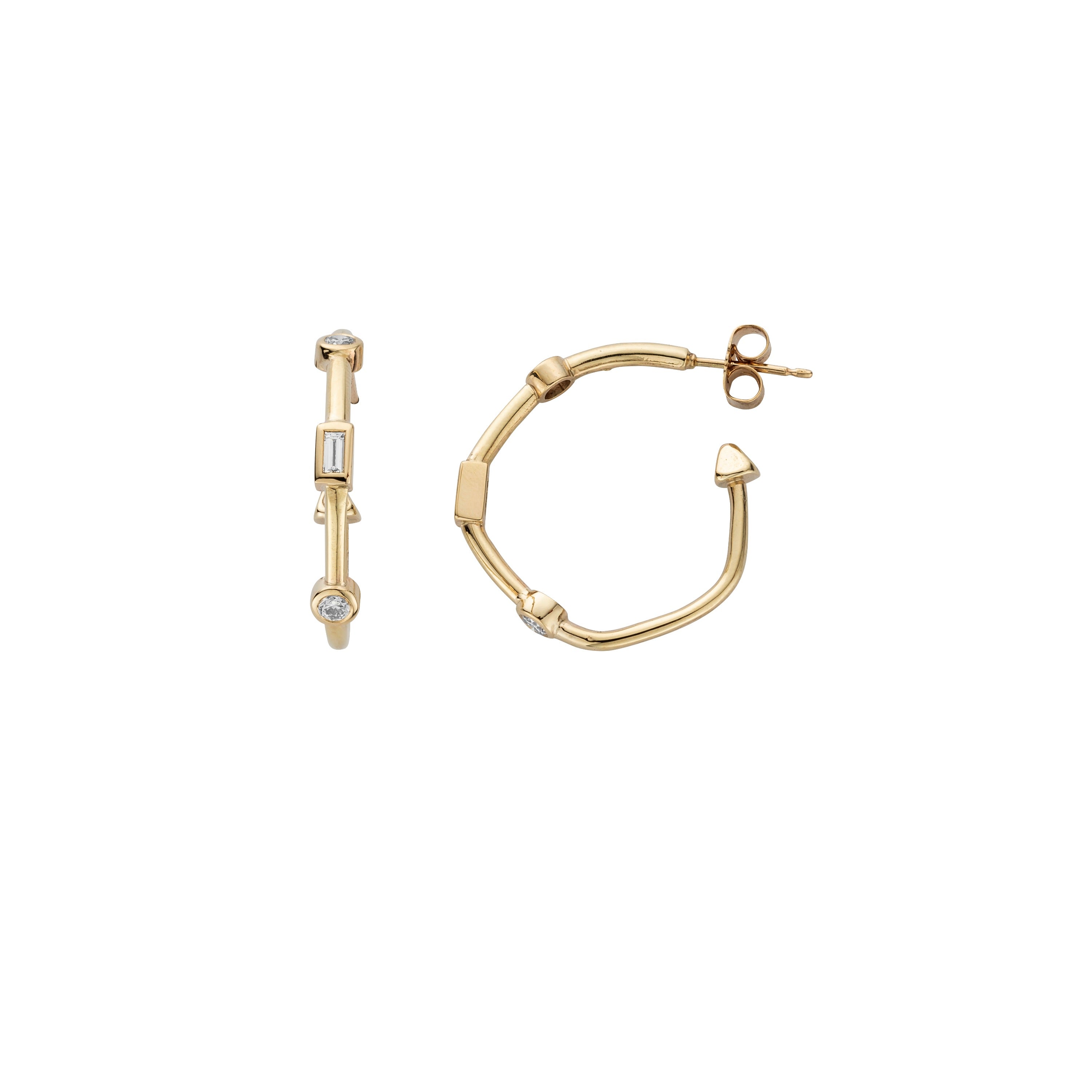Gold Diamond Luxury Maxi Cupid Hoop Earrings