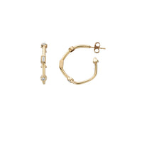 Gold Diamond Luxury Maxi Cupid Hoop Earrings