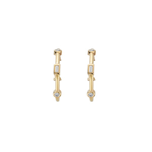 Gold Diamond Luxury Maxi Cupid Hoop Earrings