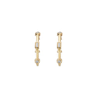 Gold Diamond Luxury Maxi Cupid Hoop Earrings