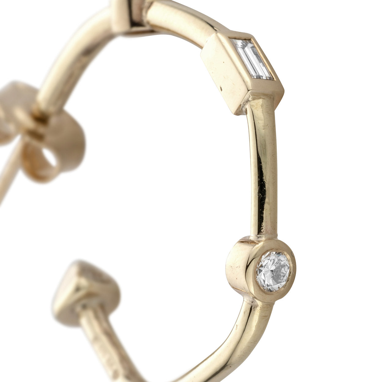 Gold Diamond Luxury Maxi Cupid Hoop Earrings