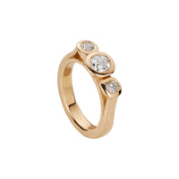 MAIELLA Gold Round Three Diamond Ring